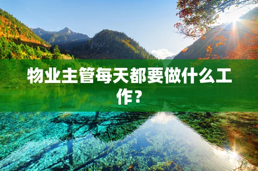 物业主管每天都要做什么工作？