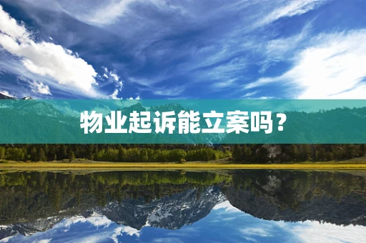 物业起诉能立案吗？