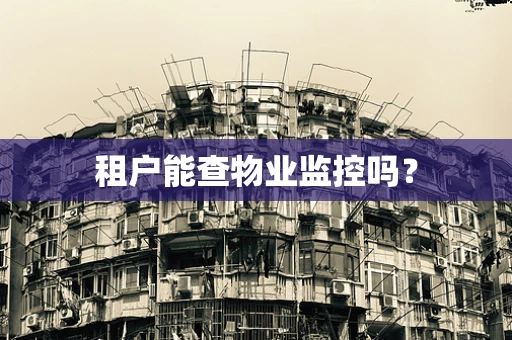 租户能查物业监控吗？