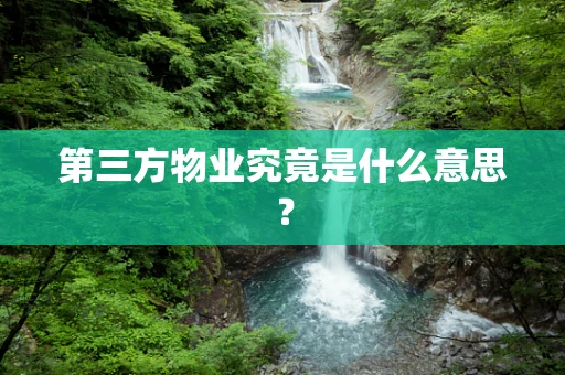 第三方物业究竟是什么意思？