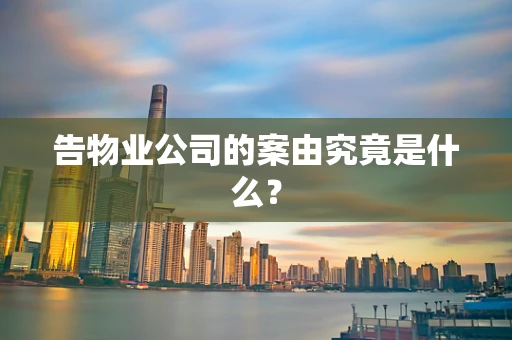 告物业公司的案由究竟是什么？