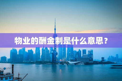 物业的酬金制是什么意思？