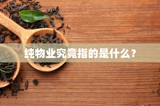 纯物业究竟指的是什么？