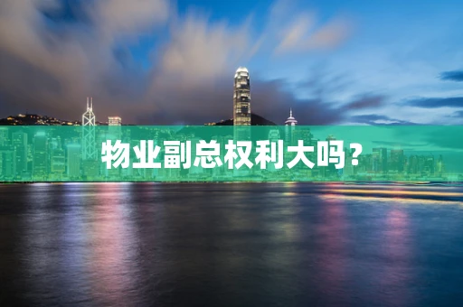 物业副总权利大吗？