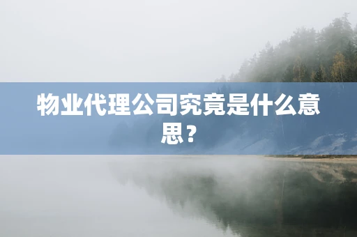 物业代理公司究竟是什么意思？