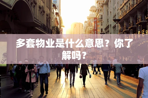 多套物业是什么意思？你了解吗？