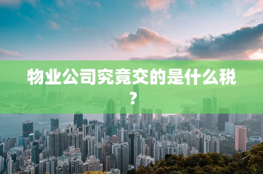 物业公司究竟交的是什么税？