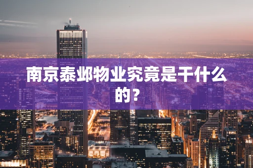 南京泰邺物业究竟是干什么的？