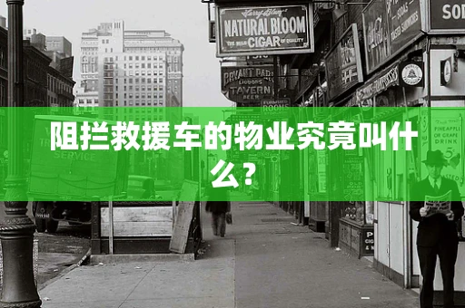 阻拦救援车的物业究竟叫什么？