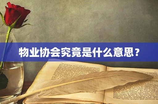 物业协会究竟是什么意思？
