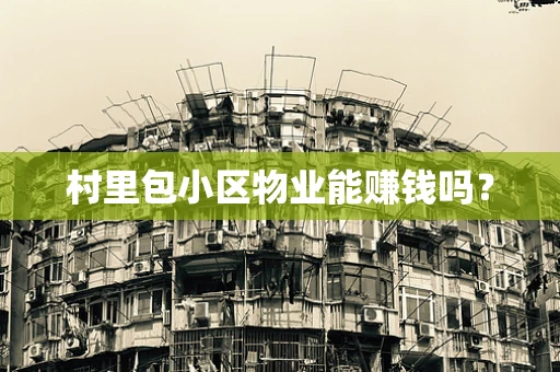 村里包小区物业能赚钱吗？