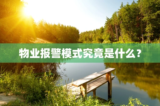 物业报警模式究竟是什么？