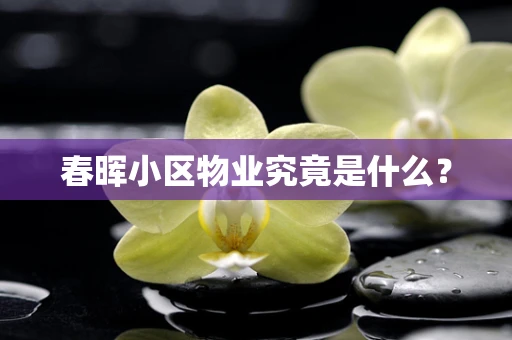 春晖小区物业究竟是什么？