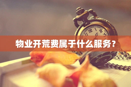 物业开荒费属于什么服务？